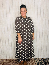 Power On The Day Dress- Brown Polkadot