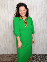 Everyday Class Leopard Detail Dress-Green