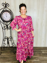 Connie Soft Paisley Dress-Dark Burgundy