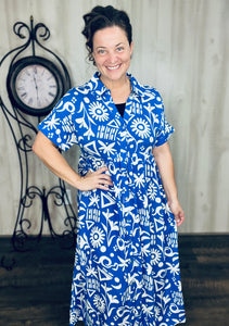 Boho Summer Vibes Dress- Blue