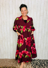 Sasha Burgundy & Floral Dress