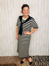 Heather Black & Tan Midi Dress