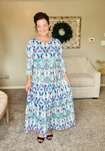 Tonya Marie Tiered Dress-Blue & Pink Dreams