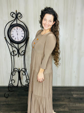 Tonya & Wood Button Dress- Toffee