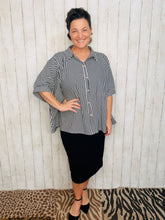 Rylee Black & White Striped Top