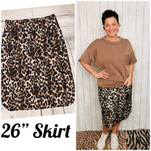 Missy Dark Leopard Print Swim/Active Skirt (Hidden Shorts) 26”-29"
