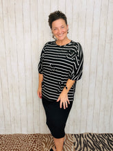 Marissa Ribbed Top- Black & Bows