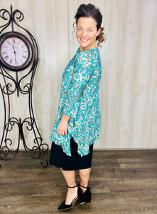 Teal & Animal Print Tunic