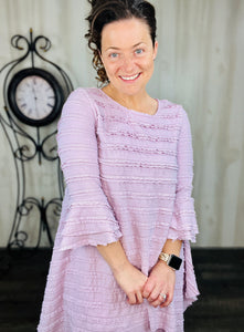 Feminine & Lace Tunic- Lavender