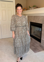Tammy Lacy Detail Ruffle Dress-Stone