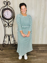 Ribbed Lounge Dress- Sage & Ivory