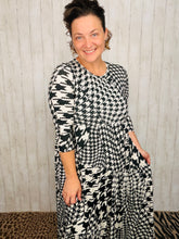 Tonya Marie Tiered Dress- Midi Length-Houndstooth