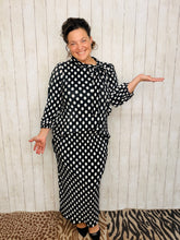 Amy Black Polkadot Bodre Pencil Skirt-Regular & Plus