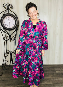 Jamie Smocked Waist Dress- Plum Floral