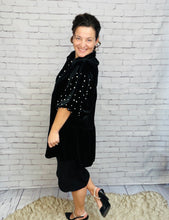 Velvet & Pearl Tunic Style- Black, Hunter Green or Navy