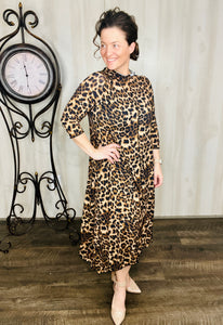Jaqueline Vintage Dress- Leopard