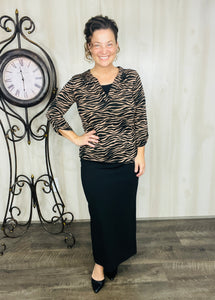 Mariah Brown Animal Print Top