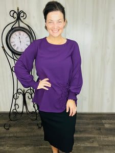 Eggplant Woven Style Blouse