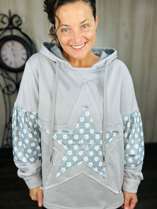 Beau Blue Trendy Star Hoody