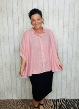 Rylee Ruby & White Striped Top