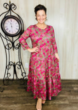 Tonya Tiered Dress- Olive Floral