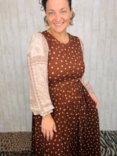 Misty Brown Paisley & Floral Woven Dress