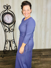 Ribbed Lounge Dress- Eggplant