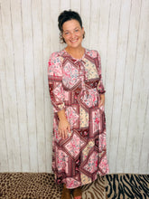 Missy Midi Length Pink & Brown