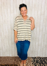 Leslie Mocha & Striped Top