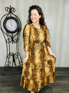 Animal Print Blossoms Dress