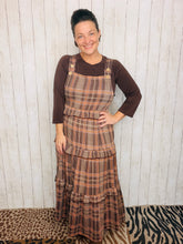 Brown Plaid Ribbed Jumper