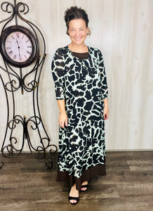 Prints & Buttons to Love Dress-Giraffe