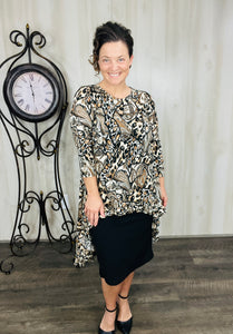 Dramatic High-Low Tunic -Animal Print