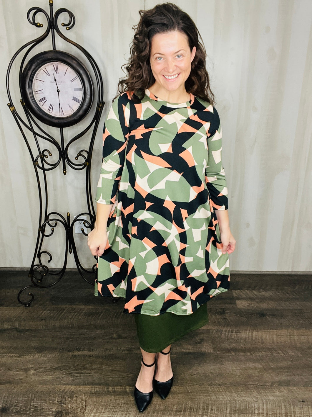 Olive Abstract Tunic