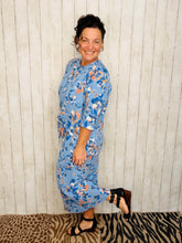 Marissa Ribbed Top- Blue Floral