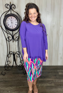 Samantha Ruffle High-Low Tunic-Purple