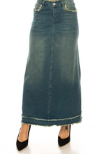 Mandy Fringe Long Jean Skirt