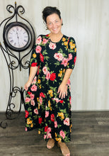 Jenna Black & Pink Floral Dress