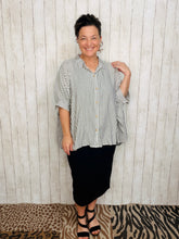 Rylee Charcoal & White Striped Top