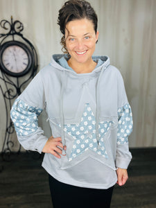 Beau Blue Trendy Star Hoody