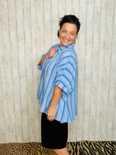 Rylee Blue Striped Top