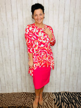 Samantha Ruffle High Low Tunic-Fuchsia Floral