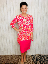 Samantha Ruffle High Low Tunic-Fuchsia Floral