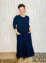 Tonya Marie Tiered Dress- Navy