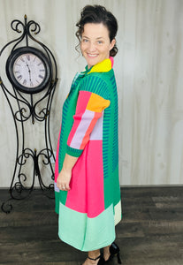Nina Fashion Blazer- Black/Coral, Pink/Yellow or Green/Pink