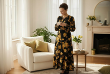 Natasha Smocked Waist Dress- Black Floral