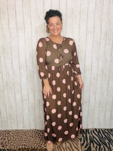 Missy Brown & Pink Polkadot Dress
