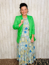 Mallory Light Blue & Green Patchwork Dress