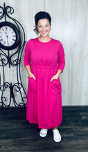 Take On The Day- Hot Pink Bubble Hem Dress