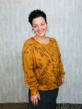Distressed Camel Colored Leopard Fashion Sweater